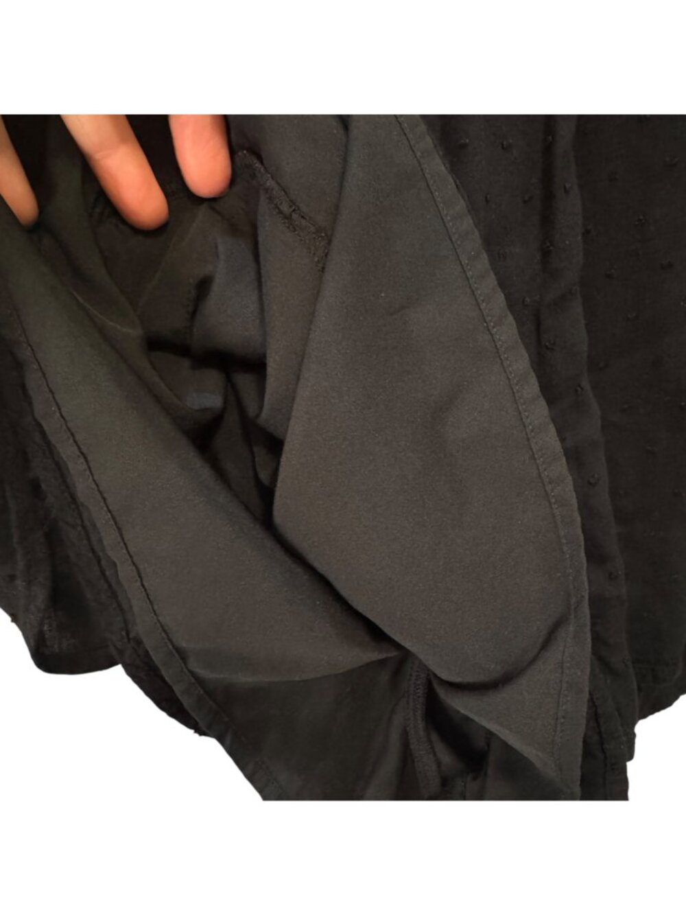 Hollister Women's Smocked Romper Size L Black Peasant Waist Puff Sleeve Lined - Picture 7 of 14